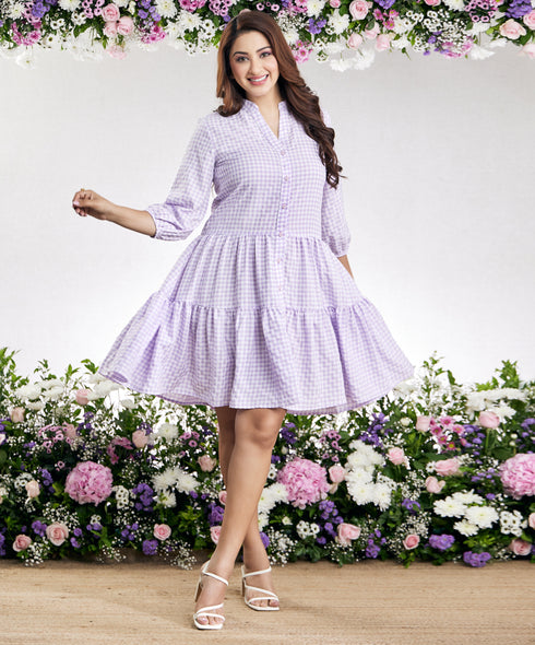 Gingham Loose Fitted Shirt Dress