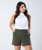 Khaki Pleated Short