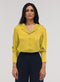Lapel Collared Mustard Long Sleeve Shirt