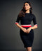 Waist Band Contrast Ponte bodycon dress