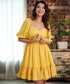 Back Detailed Half Sleeve Chiffon Dress