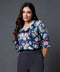 Colourful Printed Half Sleeve Vneck Top