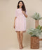 Loose Fitted Basic Printed Pink Dress