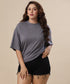 Grey Oversized Basic Crew Neck Tshirt