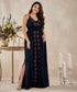 Embroidered Strappy Blue Maxi