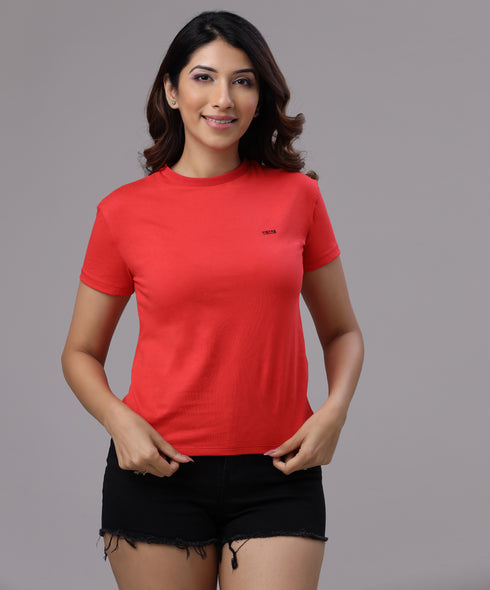 ZIGZAG Basic Crew Neck Red Tshirt