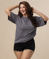 Grey Oversized Basic Crew Neck Tshirt