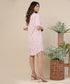 Loose Fitted Basic Printed Pink Dress