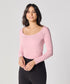 Long Sleeve Salmon Pink Rib Top