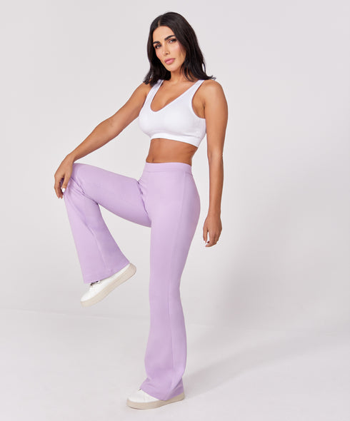 Ponte Flared Light Purple Pant