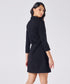 Black Denim Dress With A Front Zipper