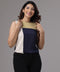 Three Panel Sleeveless Navy Chiffon Top