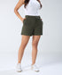Khaki Pleated Short