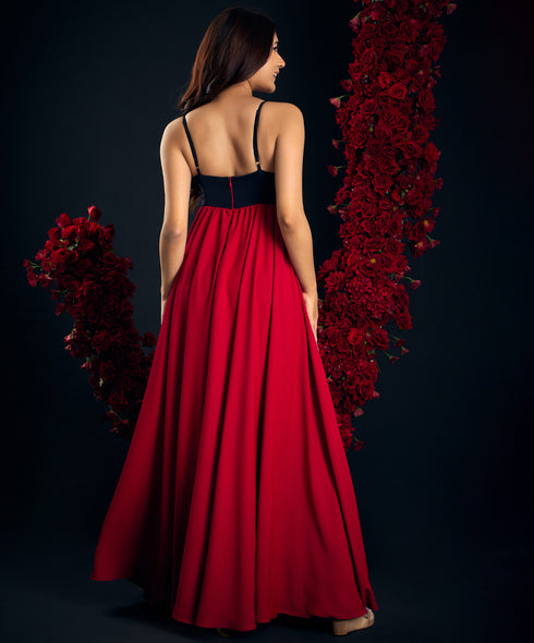 Two Tone Chiffon Tube Maxi