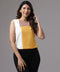 Three Panel Sleeveless Yellow Chiffon Top