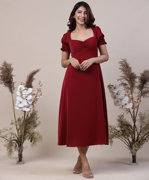 Bustier Ruched Chiffon Dress