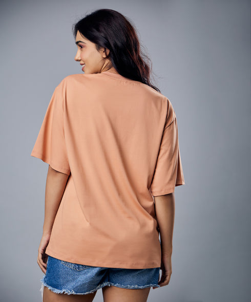Feeling Berry Good Brown Oversized Tshirt