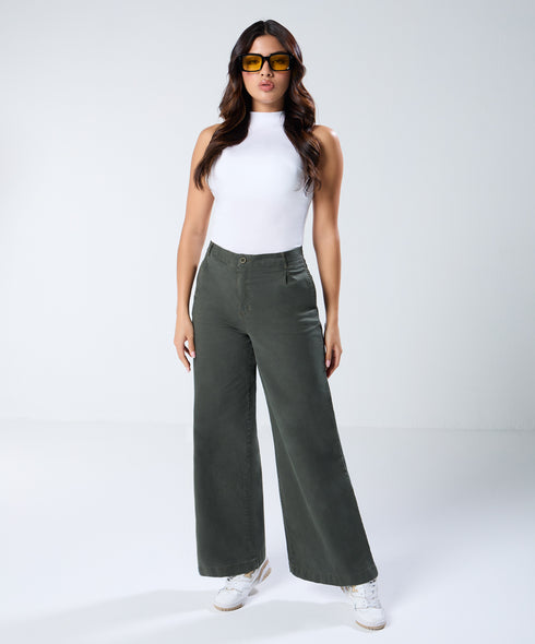 Khaki Pleated Pant (Short length)