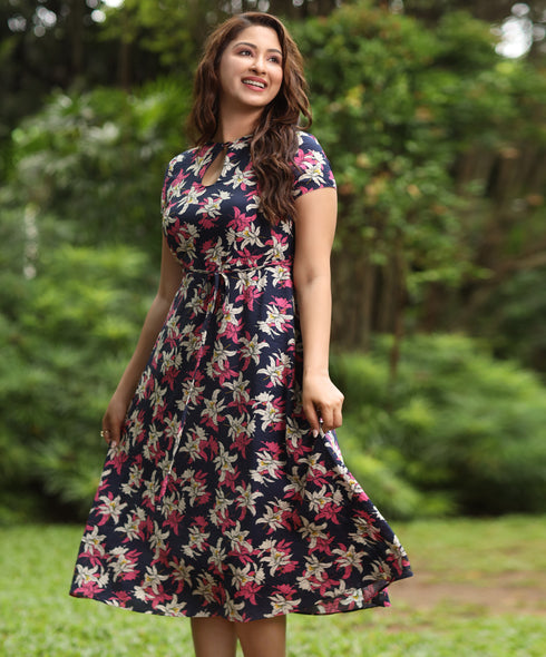 Front Peek-A-Boo Cotton Dress