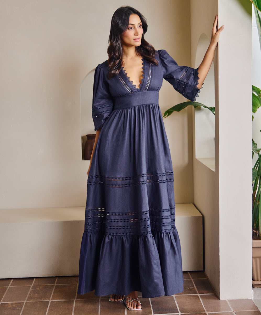 Embroidered Cut out Maxi Dress – Zigzag