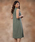 Sleeveless Linen Olive Green Kurtha Dress