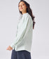 Mandarin Collar Cotton Oversized Shirt- Pastel Green