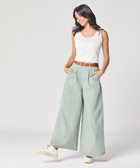 Flare Light Blue Twill Pant