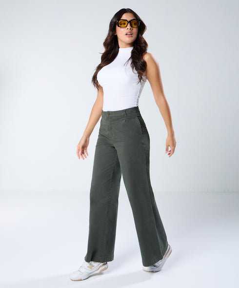 Khaki Pleated Pant (Short length)