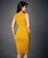 Vneck Sleeveless Bodycon Mustard Dress