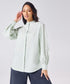 Mandarin Collar Cotton Oversized Shirt- Pastel Green
