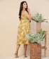 Mustard Printed Chiffon Dress