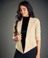 Front Open Beige Work Office Blazer