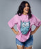 Electric Owl Printed Oversized Tshirt