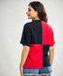 Red And Black Detailed Oversized Tshirt