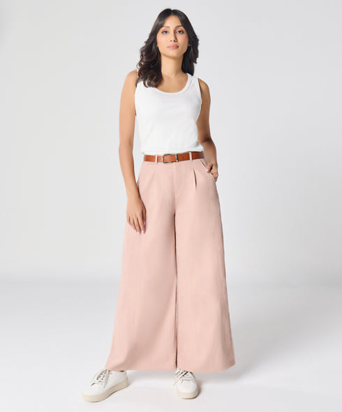Flare Light Pink Twill Pant