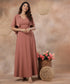 Vneck Flared Cape Chiffon Maxi