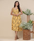 Mustard Printed Chiffon Dress