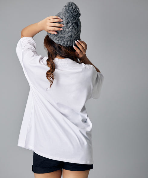 Oversize White Floral Tshirt