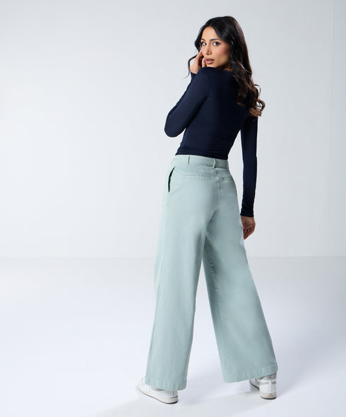 Green Pleated Pant (Short length)