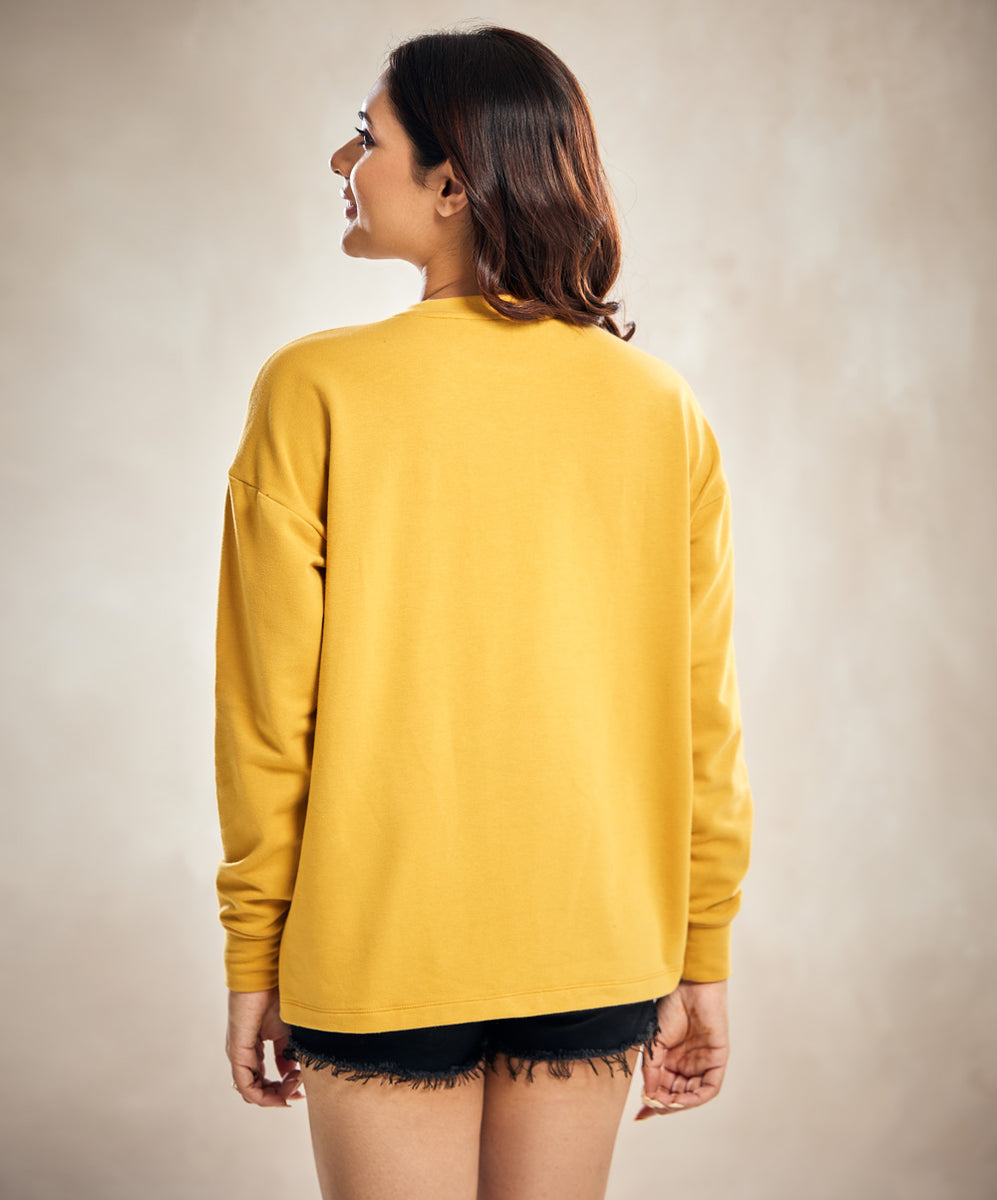 T-Shirt Lengan Panjang Slimy Light Mustard