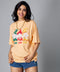 Oversize Orange Peace Love Hope Tshirt