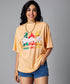 Oversize Orange Peace Love Hope Tshirt