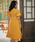 Balloon Sleeve High Neck Mustard Dress
