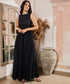 Black Linen Detailed Maxi