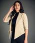Front Open Beige Work Office Blazer