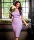 Vneck Pencil Purple Dress