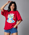 Oversize Maroon Printed Tshirt