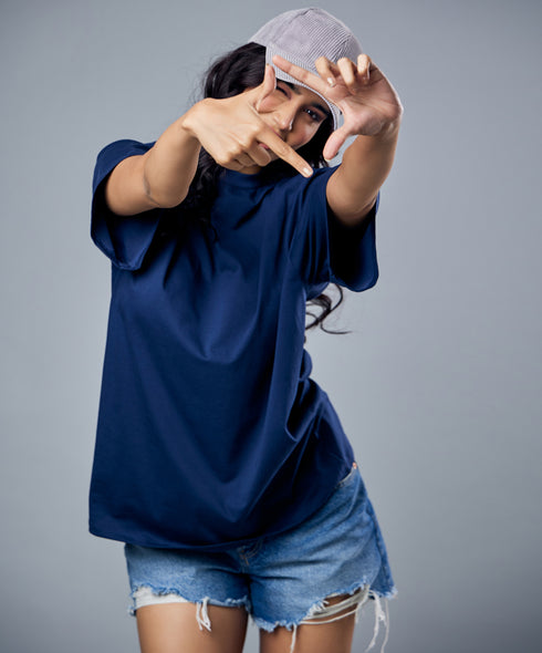Navy Blue Oversized Tshirt