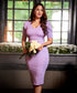 Vneck Pencil Purple Dress