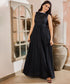 Black Linen Detailed Maxi
